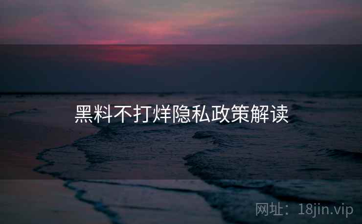 黑料不打烊隐私政策解读 第1张 黑料不打烊隐私政策解读 第1张
